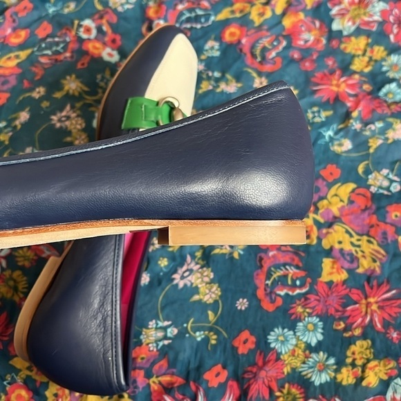 Brand New Ferca 81 Genuine Leather Ivory Blue Green Slip On Flats Buckle Loafers - Picture 12 of 16